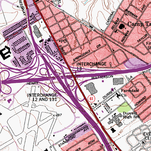Topographic Map of Interchange 131A, KY