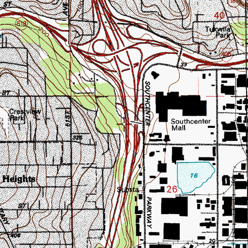 Topographic Map of Interchange 154A, WA