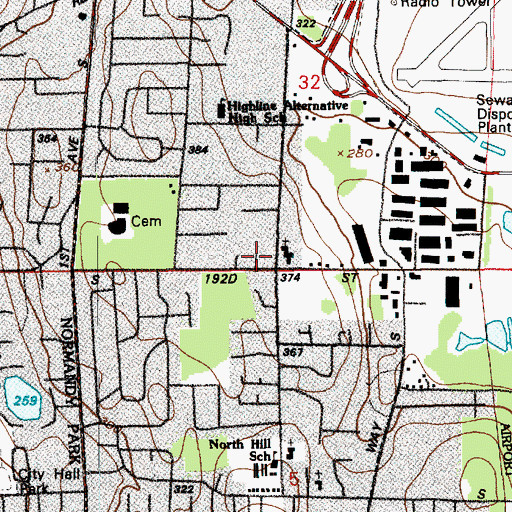 Topographic Map of Prince of Peace Lutheran Church, WA