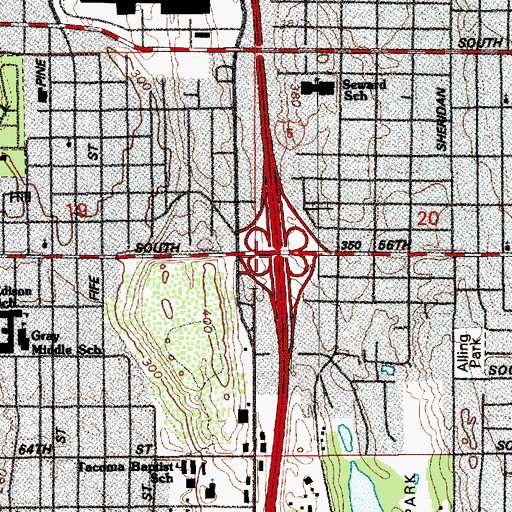 Topographic Map of Interchange 130, WA