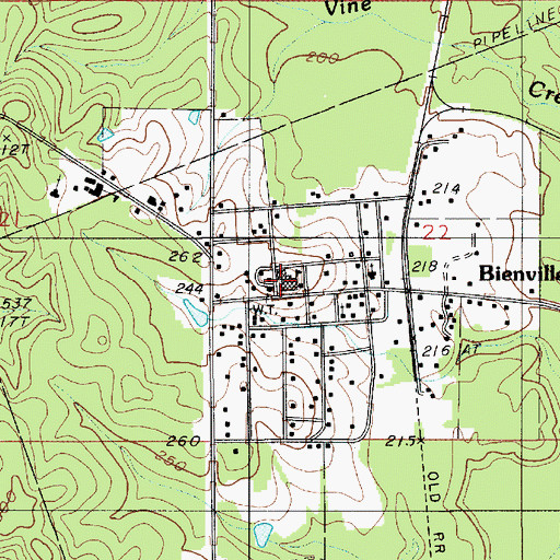 Topographic Map of Bienville Educational Center School, LA
