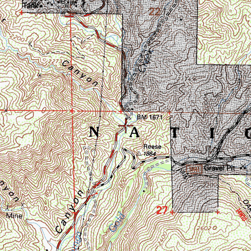 Topographic Map of Nehr Canyon, CA