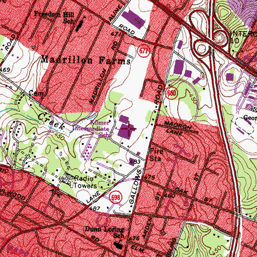 Topographic Map of Kilmer Center School, VA