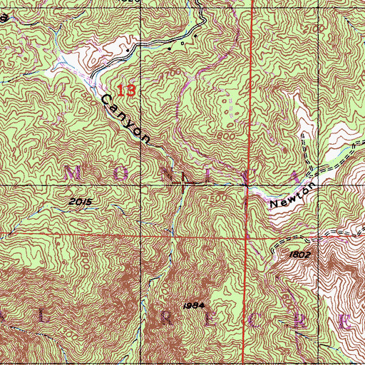 Topographic Map of Newton Canyon, CA