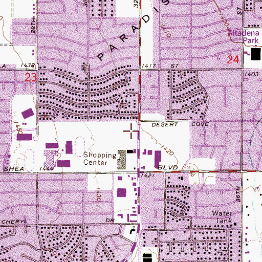 Topographic Map of Center for Biblical Hebrew, AZ