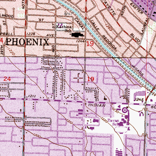 Topographic Map of Community of Christ Church Phoenix Central Congregation, AZ