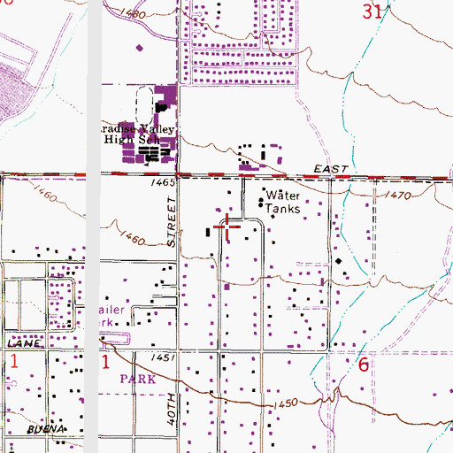 Topographic Map of Cornerstone Baptist Church, AZ