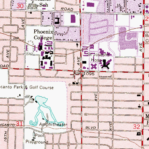 Topographic Map of Encanto Community Church, AZ