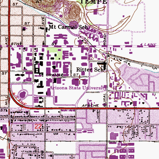 Topographic Map of Armstrong Hall, AZ