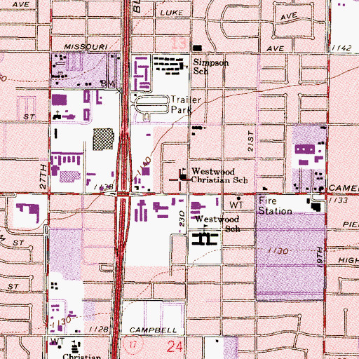 Topographic Map of Phoenix Fire Department Station 18, AZ