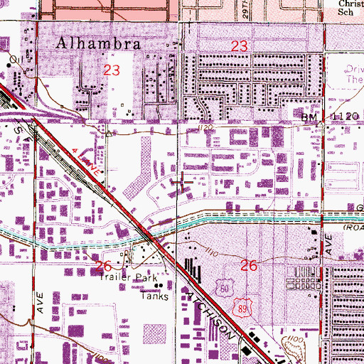 Topographic Map of Iglesia Linaje Escogido, AZ
