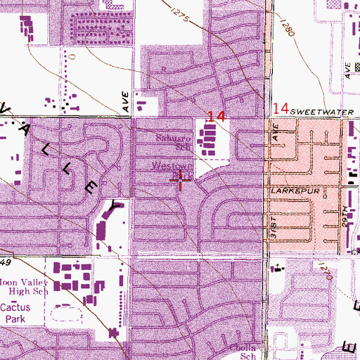 Topographic Map of Kingdom Hall of Jehovahs Witnesses of Alta Vista, AZ