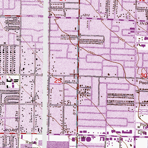 Topographic Map of Monte Vista Church of the Nazarene, AZ