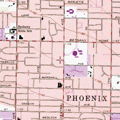 Topographic Map of North Phoenix Baptist Church, AZ