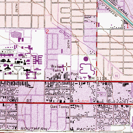 Topographic Map of Saint Marks Catholic Church, AZ