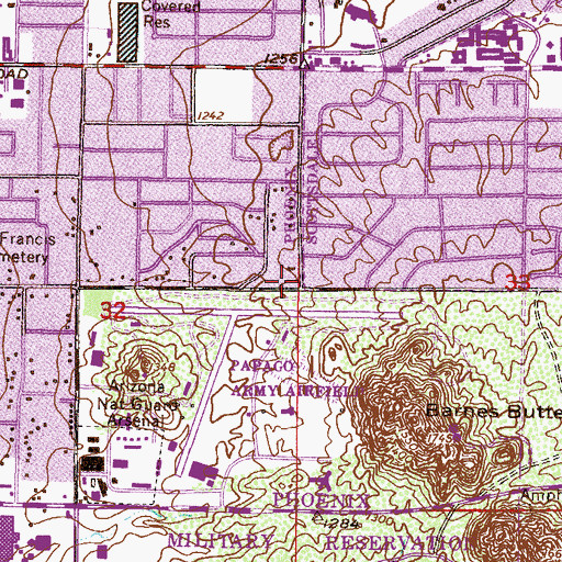 Topographic Map of Saint Stephens Episcopal Church, AZ