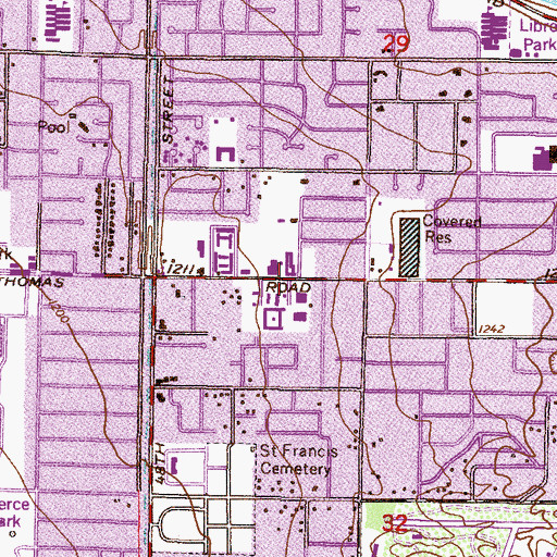 Topographic Map of Saint Theresa Parish Church, AZ