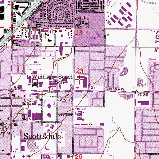Topographic Map of Los Arcos Crossing Shopping Center, AZ