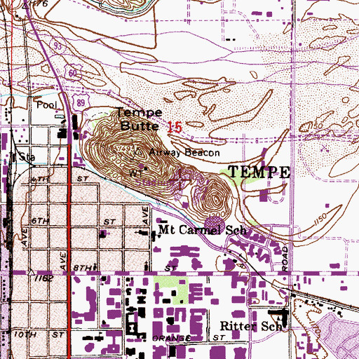 Topographic Map of Frank Kush Field, AZ