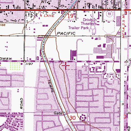Topographic Map of Mesa Dobson Post Office, AZ