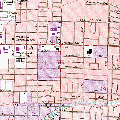 Topographic Map of Midtown Primary School, AZ