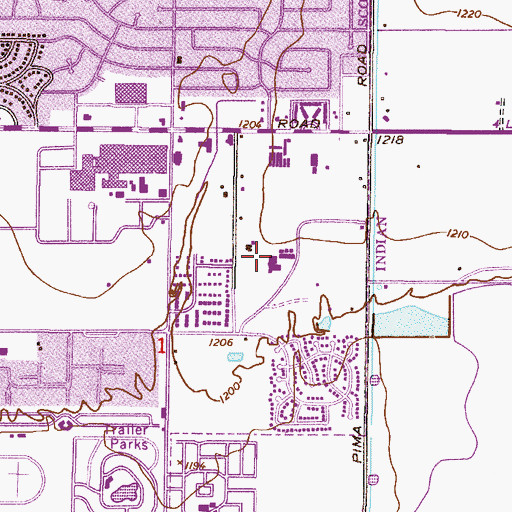 Topographic Map of East Valley Academy, AZ