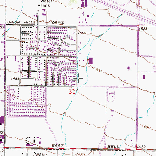 Topographic Map of Foothills Elementary School, AZ