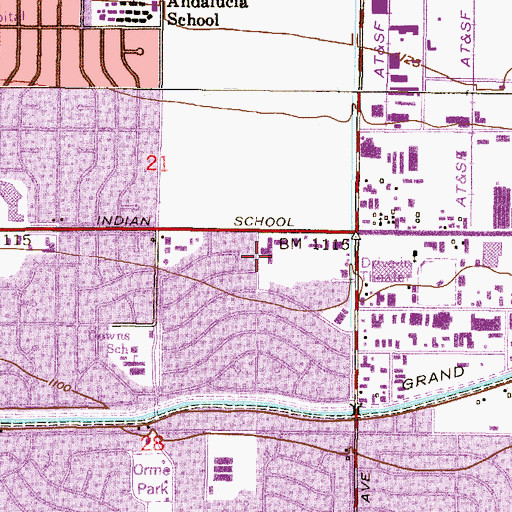 Topographic Map of Liberty Traditional Charter School, AZ