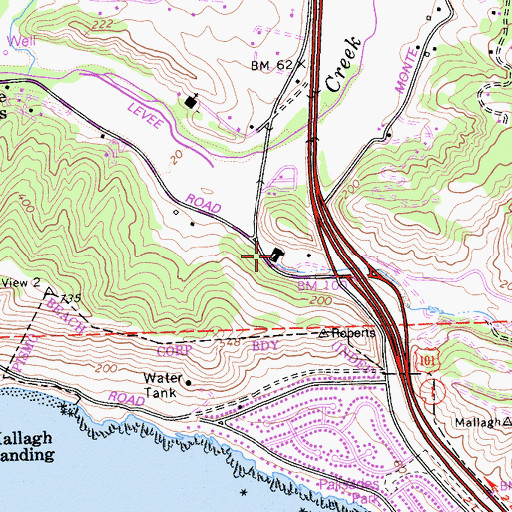 Topographic Map of Ontario Hot Springs, CA