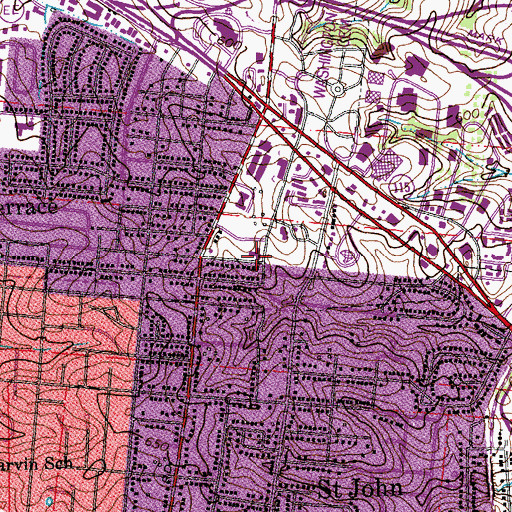 Topographic Map of Holman Elementary School, MO