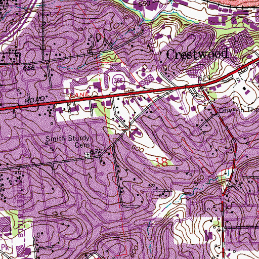 Topographic Map of Watson Christian School, MO