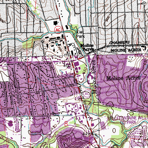 Topographic Map of Word Academy Child Development Center, MO