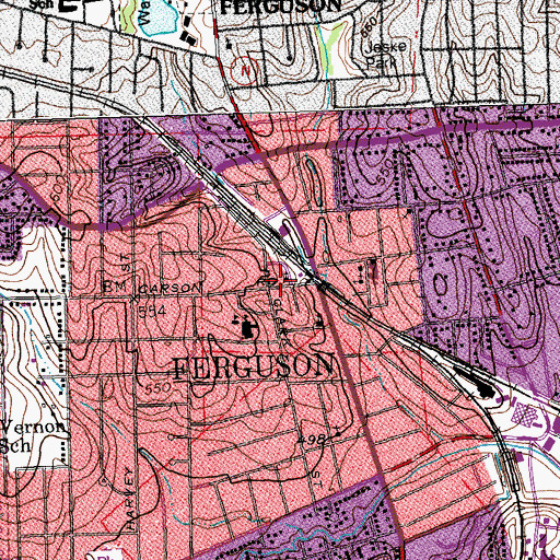 Topographic Map of Zion Lutheran School, MO