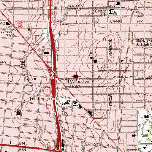 Topographic Map of Beacon Hill Presbyterian Church, TX