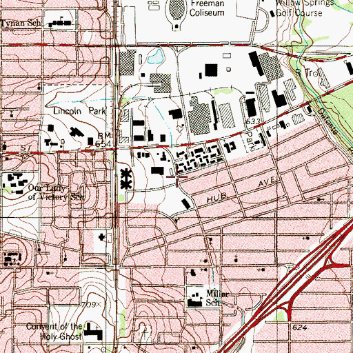 Topographic Map of Emmanuel Church of God and Christ, TX