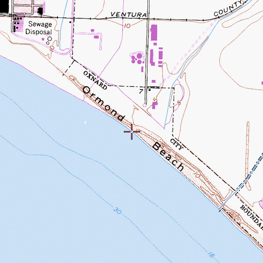 Topographic Map of Ormond Beach, CA