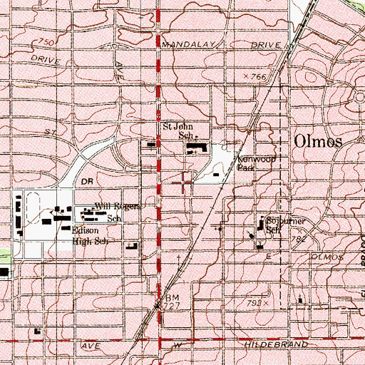 Topographic Map of Iglesia Bautista La Fe, TX