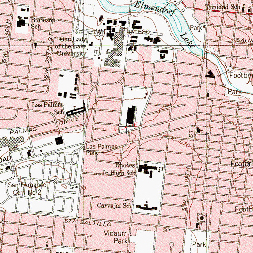 Topographic Map of Christian Academy of San Antonio, TX