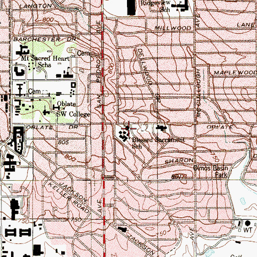Topographic Map of Permanent Diaconate, TX