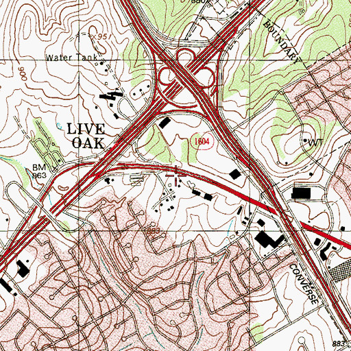 Topographic Map of Saint Philips College Northeast Campus, TX