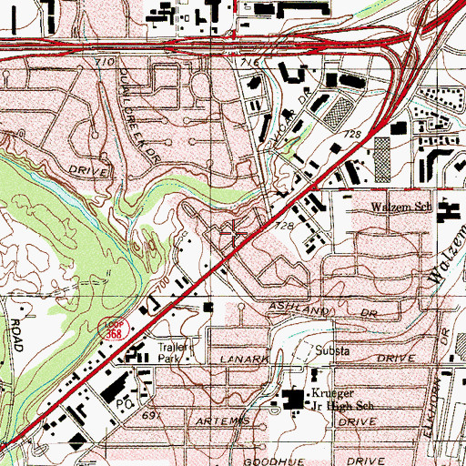 Topographic Map of The Guardian Angel School of Performing Arts, TX