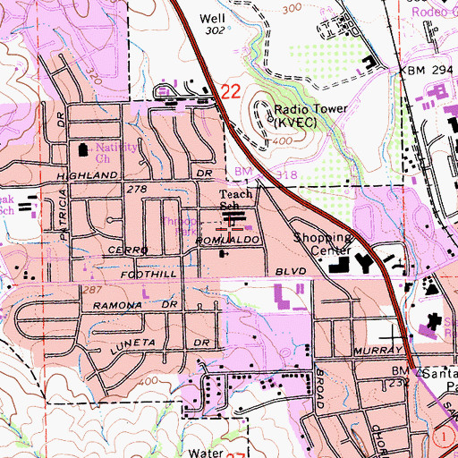 Topographic Map of Pacheco Elementary School, CA