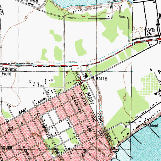 Topographic Map of City of Morgans Point Fire Department, TX