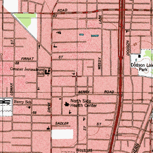 Topographic Map of Houston Fire Station Number 34, TX