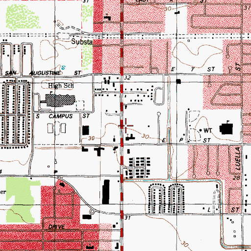 Topographic Map of Saint Hyacinth Catholic Church, TX