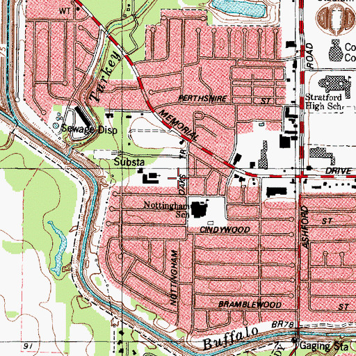 Topographic Map of Saint John Vianney Catholic Church, TX