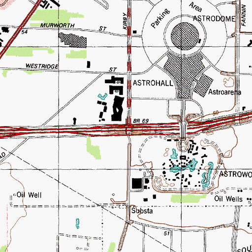Topographic Map of Interchange 1C, TX