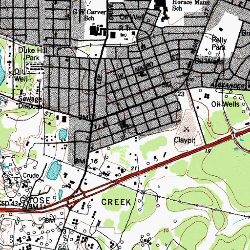 Topographic Map of Iglesia Bautista Central, TX