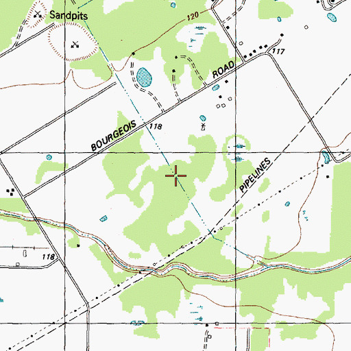 Topographic Map of Cutten Green, TX