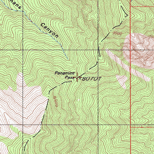 Topographic Map of Panamint Pass, CA